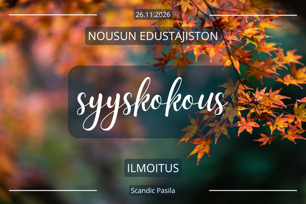 Ilmoitus edustajiston syyskokouksesta